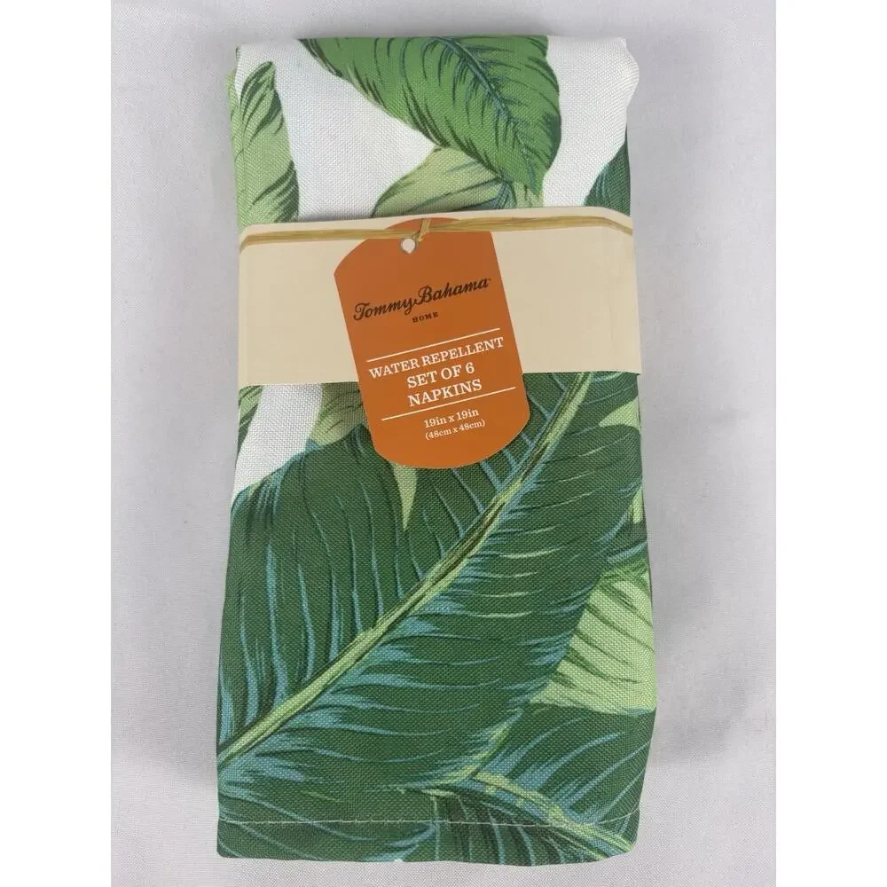 New Tommy Bahama Tropical Leaf Placemats Set of 4 W/ Matching Napkins Set Of 6